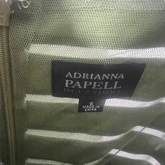 Adrianna Papell Green Tiered Knee Length Formal Dress Bolero Jacket Set 6 - Picture 5 of 10